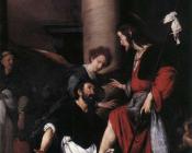 贝尔纳多 斯托茨 : St Augustine Washing the Feet of Christ
